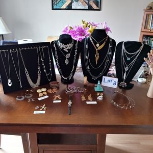 Silver & Gold Tones Jewelry Lot #8 2lbs 2.6oz